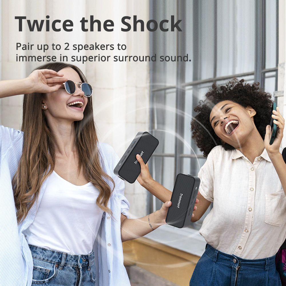TRONSMART φορητό ηχείο T2 Plus Upgraded, 20W, Bluetooth/NFC, 4000mAh, μαύρο - Image 5