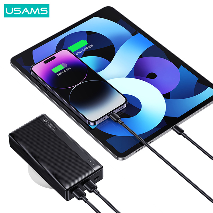 USAMS power bank US-CD205, 2x USB θύρες εξόδου, 10000mAh, 10W, μαύρο - Image 3