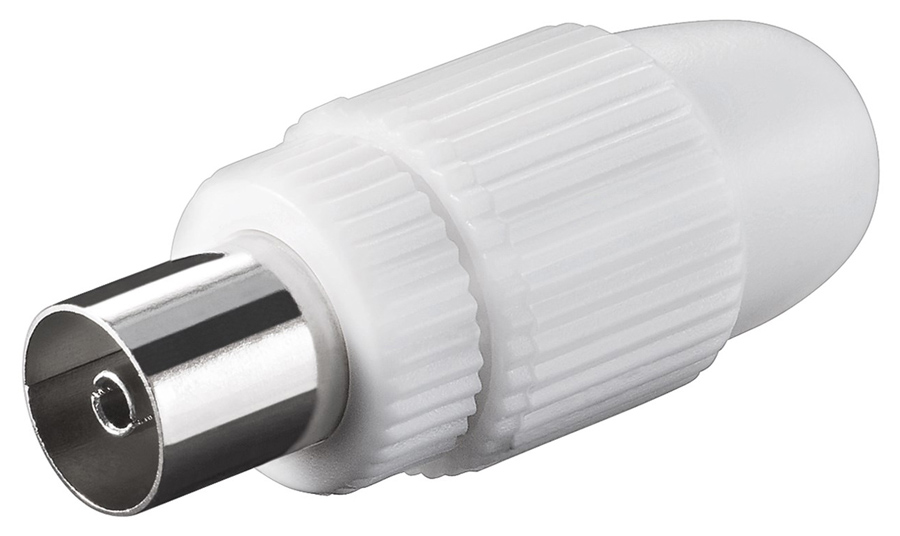 GOOBAY βύσμα coaxial 11501, θηλυκό, λευκό, 10τμχ
