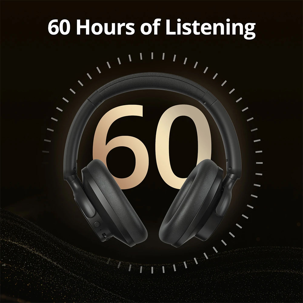 TRONSMART headphones Sounfii Q20S, ασύρματα & ενσύρματα, Hybrid ANC, Φ40mm, 500mAh, μαύρα - Image 6