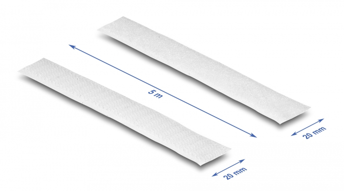DELOCK ταινία τύπου Velcro 20919, heavy duty, 5mx20mm, λευκή - Image 3