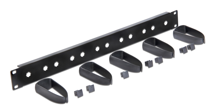 DELOCK cable management 43345 για rack 19"/1U, 5x γάντζοι, μαύρο - Image 4