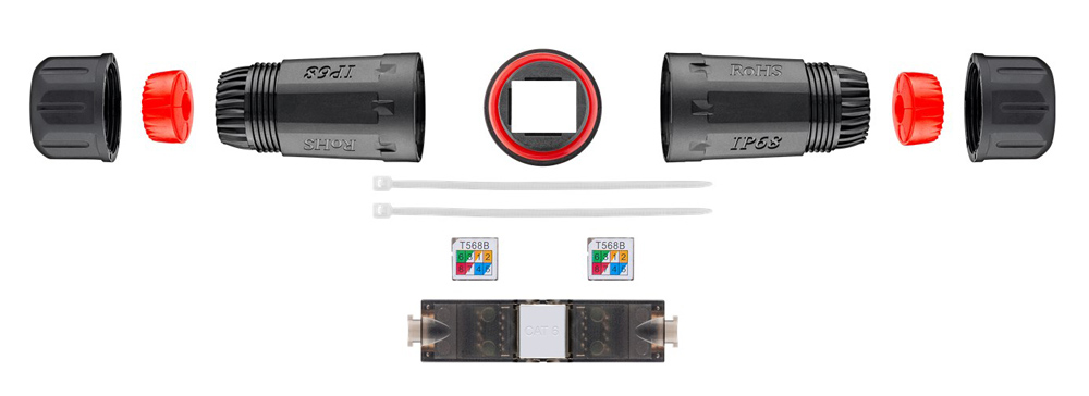GOOBAY σύνδεσμος καλωδίων CAT 6 44415, UTP, αδιάβροχος, toolfree - Image 3