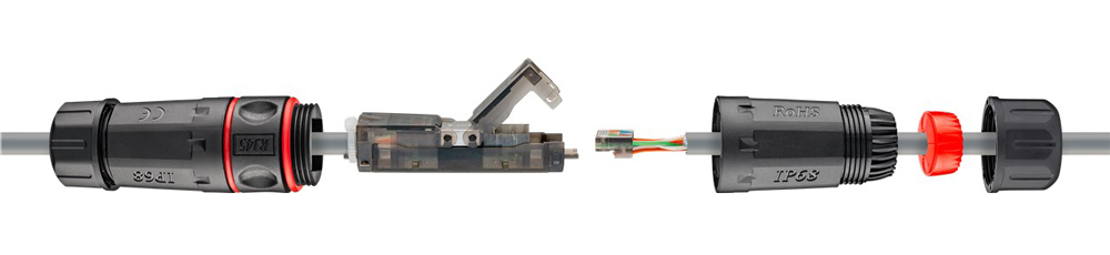 GOOBAY σύνδεσμος καλωδίων CAT 6 44415, UTP, αδιάβροχος, toolfree - Image 4