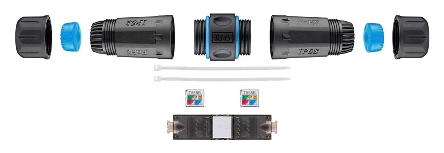 GOOBAY αδιάβροχος σύνδεσμος RJ45 Cat 6A 44416, IP68, μαύρο - Image 2