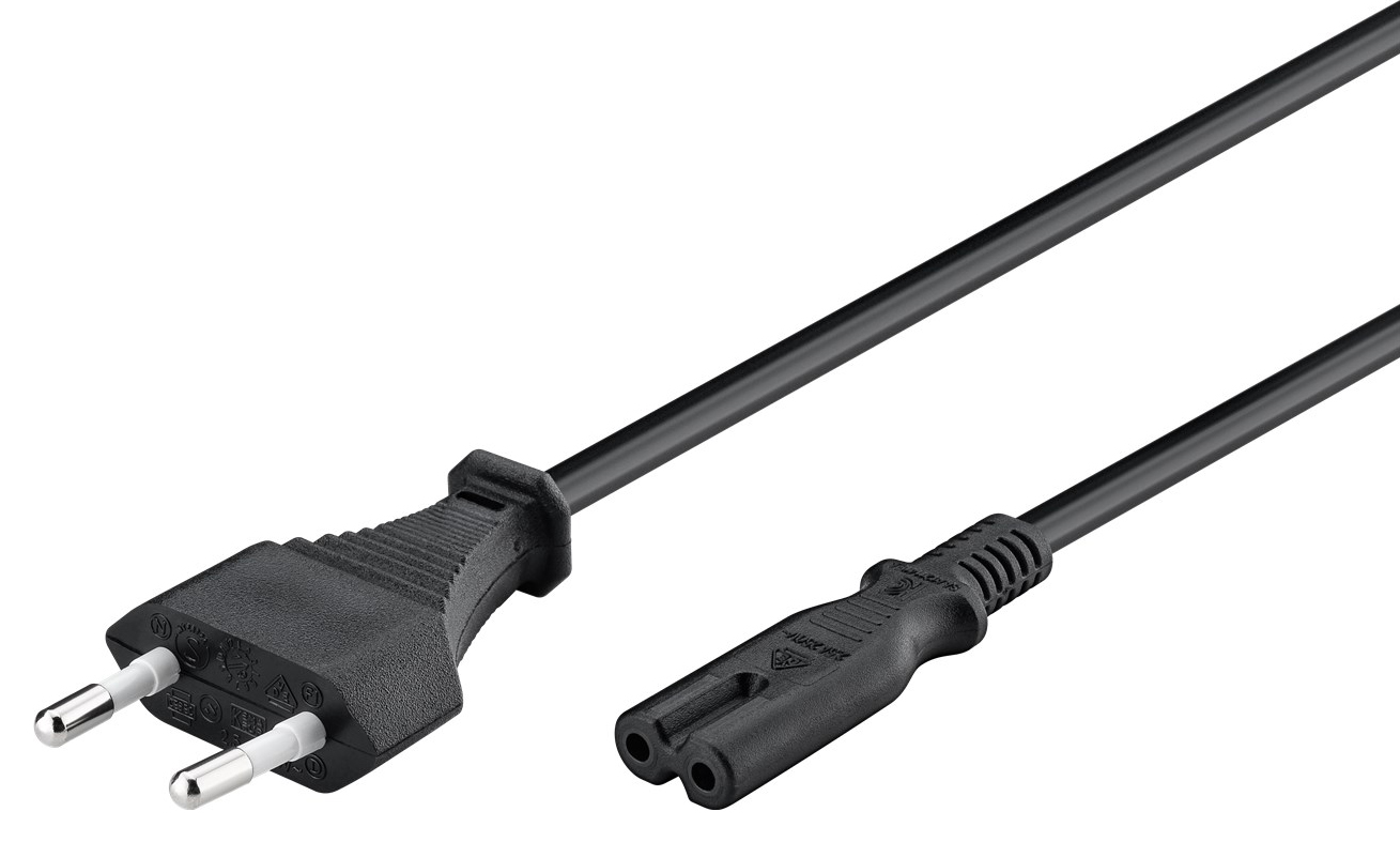 GOOBAY καλώδιο τροφοδοσίας Euro 50084, 2x0.75 mm², 1.5m, μαύρο - Image 2