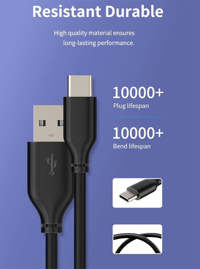 CABLETIME καλώδιο USB-C σε USB U323A, 3A, 480Mbps, 0.25m, μαύρο - Image 2
