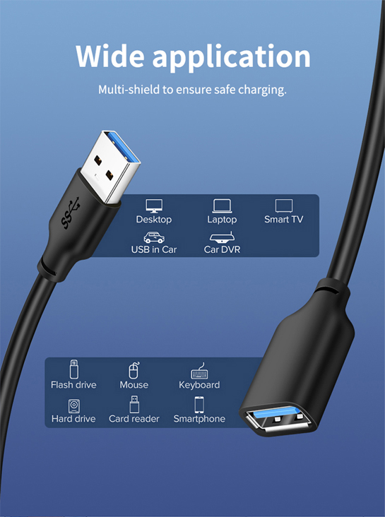 CABLETIME καλώδιο προέκτασης USB CT-AMAFN, 5Gbps, 1m, μαύρο - Image 4