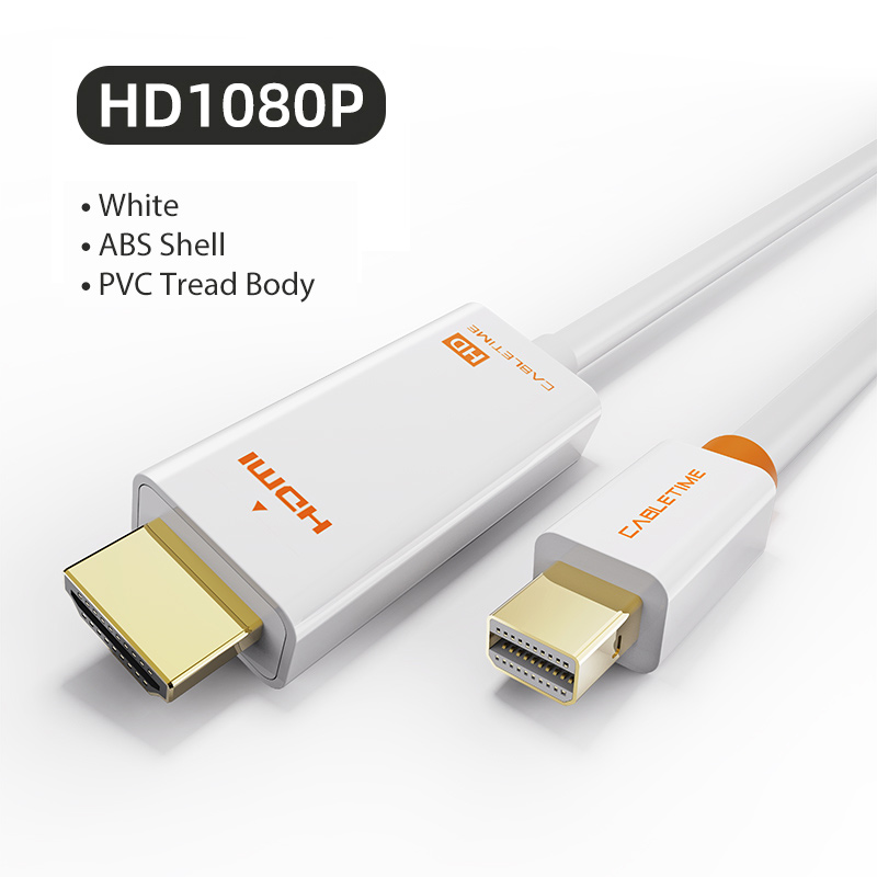 CABLETIME καλώδιο HDMI σε Mini DisplayPort CT-03G, 1080p, 1.8m, λευκό - Image 3