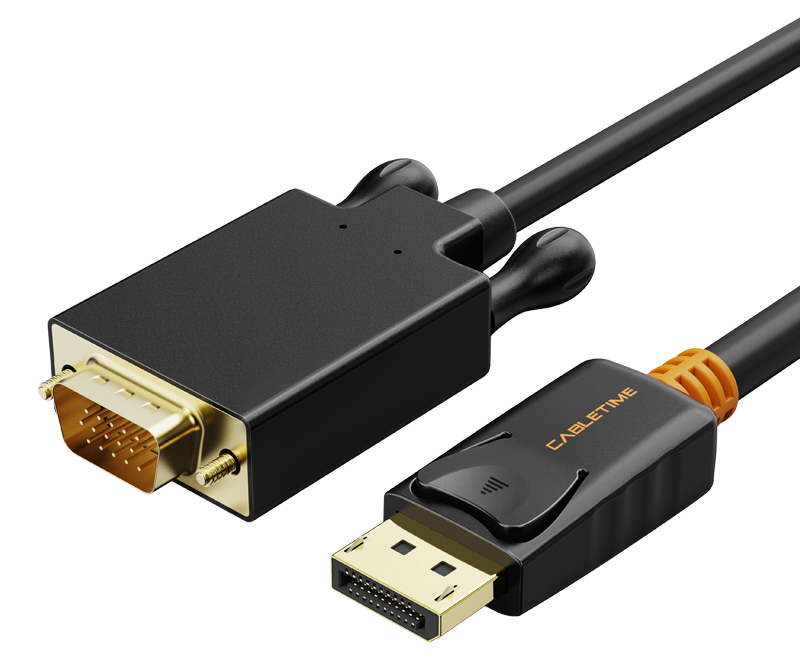CABLETIME καλώδιο DisplayPort σε VGA CT-04G, 1080p, 3m, μαύρο