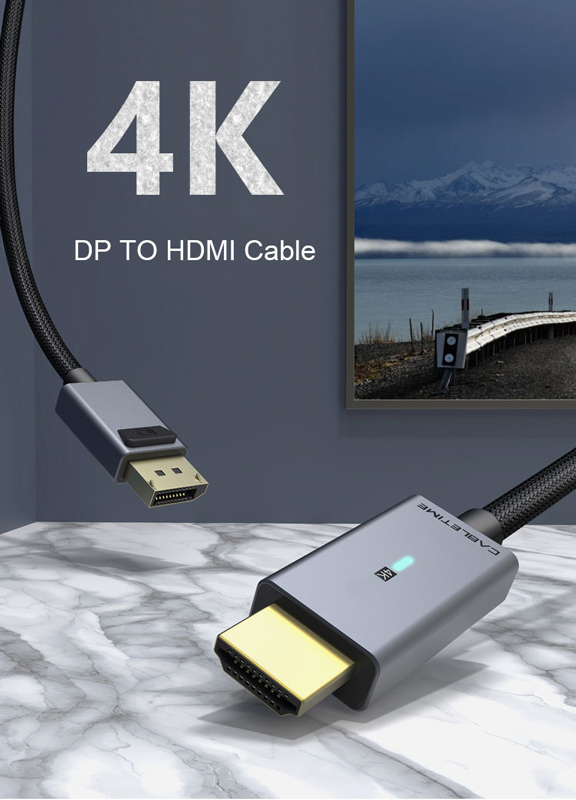 CABLETIME καλώδιο DisplayPort σε HDMI CT-P02G4K, 4K, 1.8m, μαύρο - Image 2