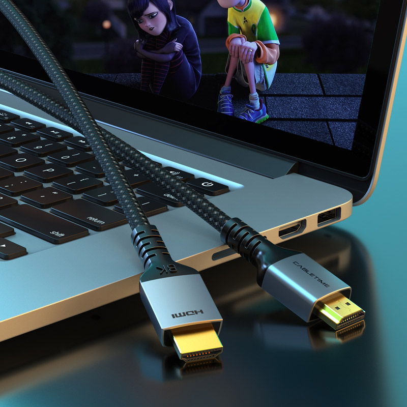 CABLETIME καλώδιο HDMI 2.1 CT-HM8K, 8K/60Hz, 48Gbps, 28AWG, 1m, μαύρο - Image 3