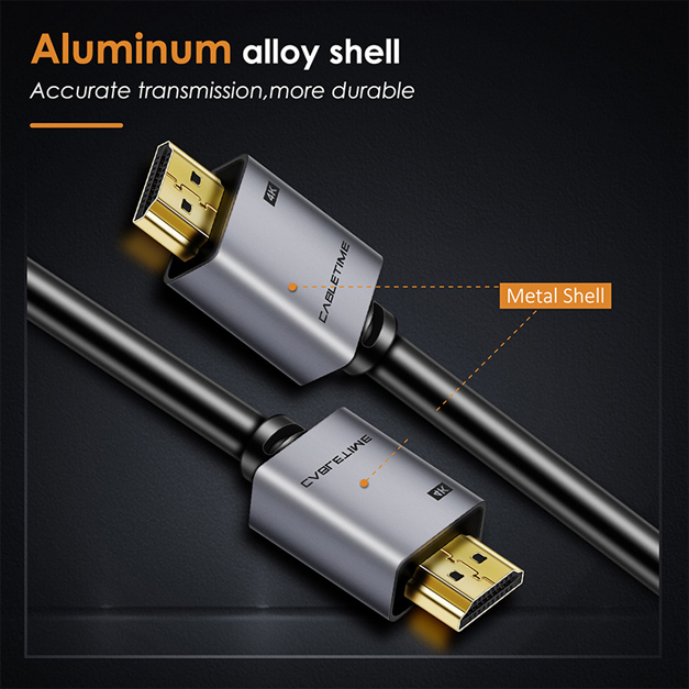 CABLETIME καλώδιο HDMI 2.0 CT-PHE2G, 4K/60Hz, 2m, μαύρο - Image 2