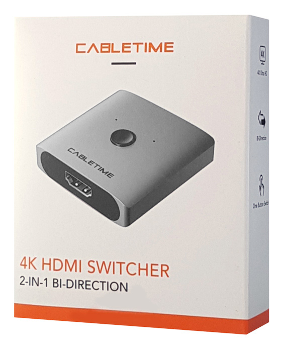 CABLETIME HDMI switch CT-HS4K, 2 σε 1, 4K, bidirectional, γκρι - Image 5