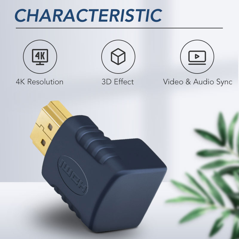 CABLETIME αντάπτορας HDMI HA10, γωνιακός, 4K, μπλε - Image 2