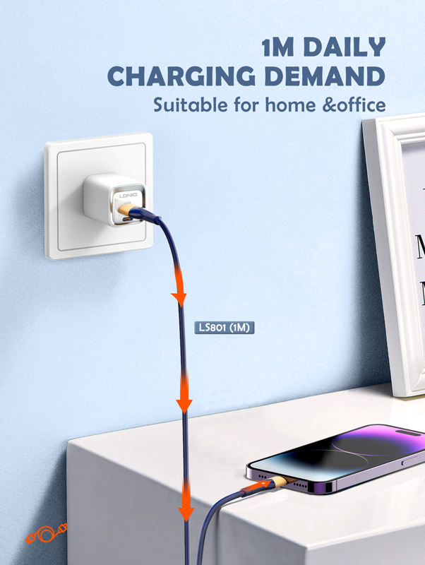 LDNIO καλώδιο Lightning σε USB LS801, 30W, 1m, λευκό - Image 3