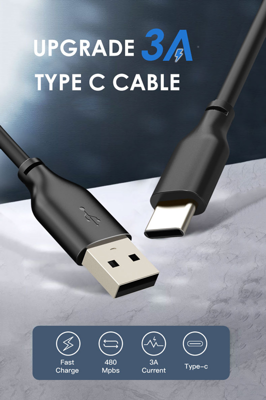 CABLETIME καλώδιο USB-C σε USB CT-CMAMN1, 3A, 480Mbps, 1m, μπλε - Image 2