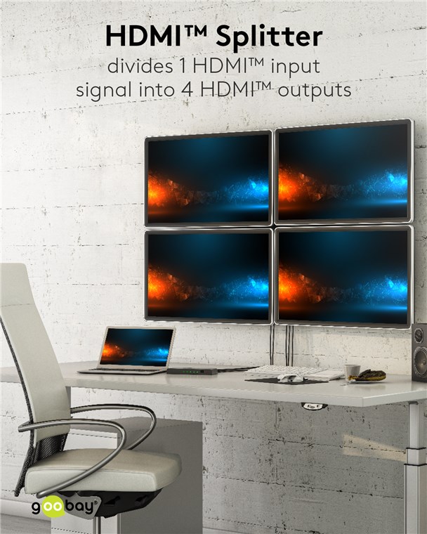 GOOBAY HDMI splitter 58482, 4 σε 1, 4K/30Hz, μαύρο - Image 3