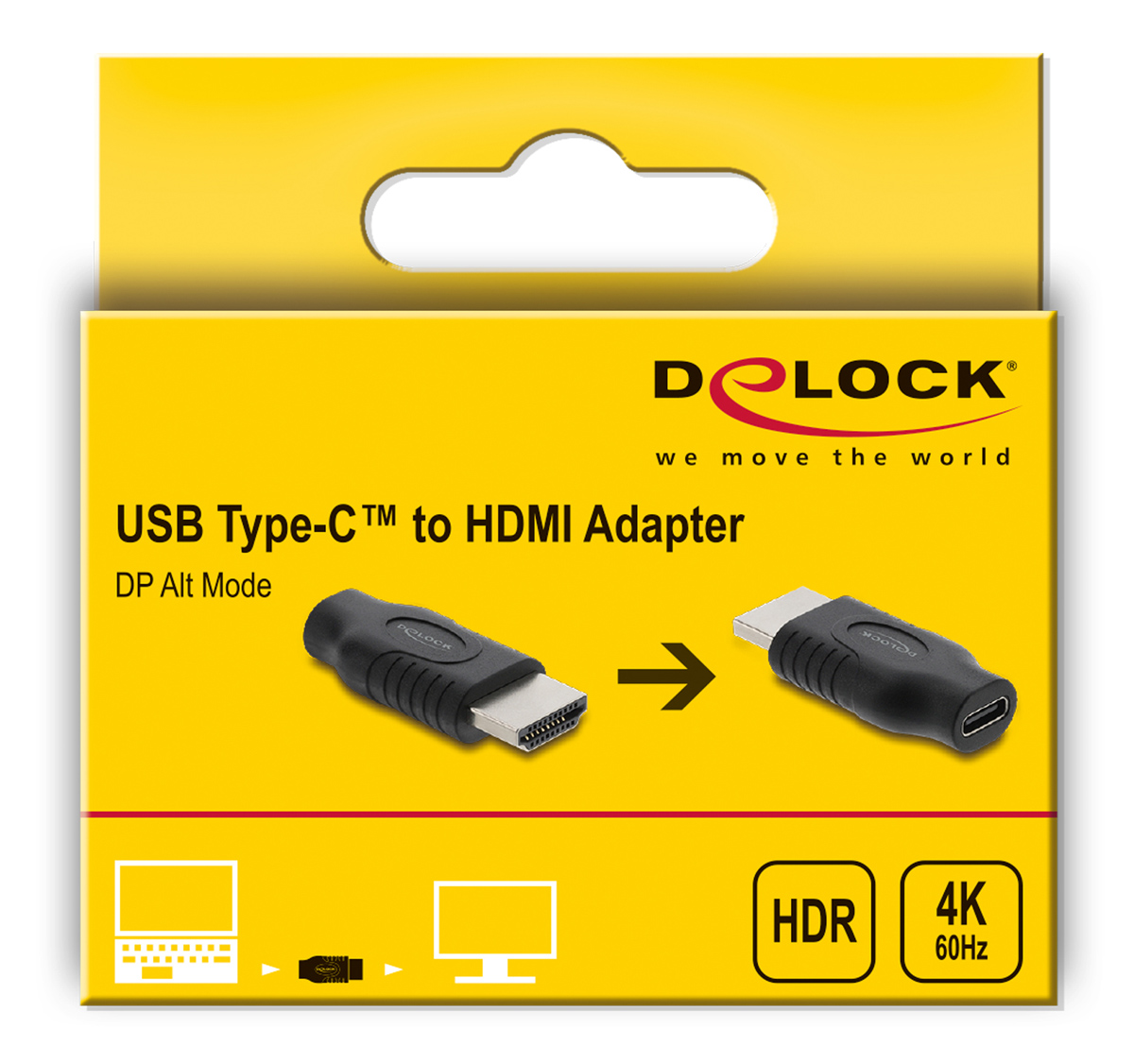 DELOCK αντάπτορας HDMI σε USB-C 61075, 4K/60Hz, μαύρος - Image 3