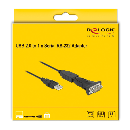 DELOCK αντάπτορας USB σε RS-232 DB9 61506 με καλώδιο USB, 0.8m, μαύρο - Image 4