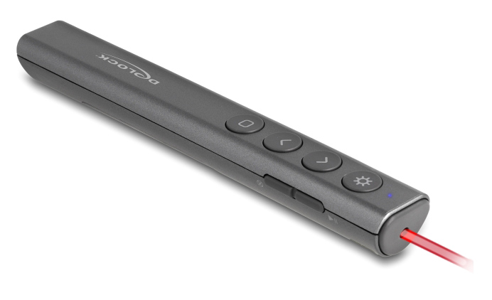DELOCK τηλεχειριστήριο παρουσιάσεων 64250 με laser & πλήκτρα, 30m, γκρι - Image 2