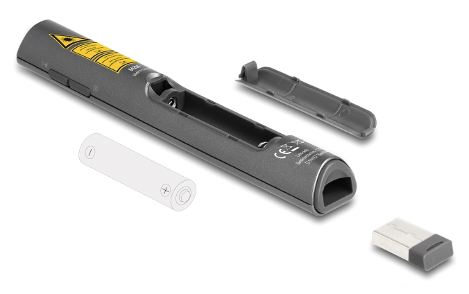DELOCK τηλεχειριστήριο παρουσιάσεων 64250 με laser & πλήκτρα, 30m, γκρι - Image 5