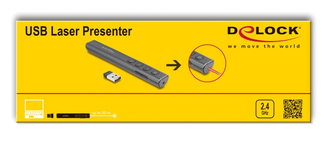 DELOCK τηλεχειριστήριο παρουσιάσεων 64250 με laser & πλήκτρα, 30m, γκρι - Image 6