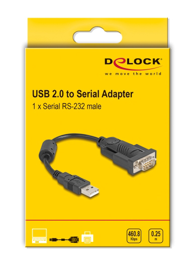 DELOCK αντάπορας USB σε RS-232 64276, 460.8Kbps, 0.25m, μαύρος - Image 4