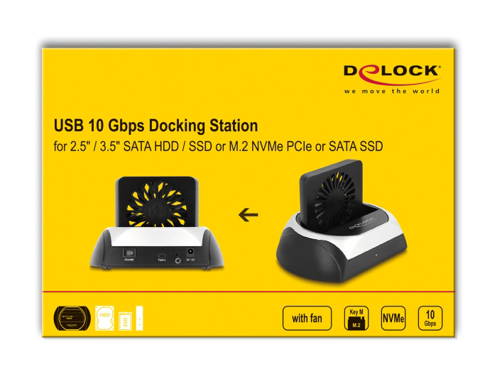 DELOCK docking station για M.2 NVMe/SATA ή 2.5"/3.5" SSD/HDD 64280, 10Gbps, μαύρο - Image 8