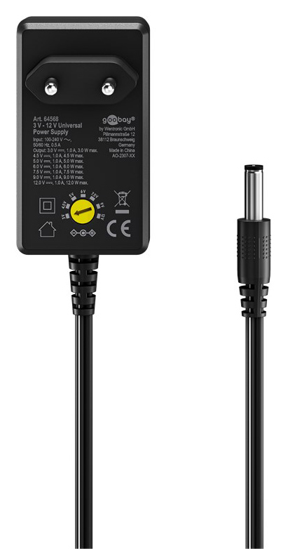 GOOBAY επιτοίχιος φορτιστής 64568, 3V-12V, 12W/1A, 12 tips - Image 3