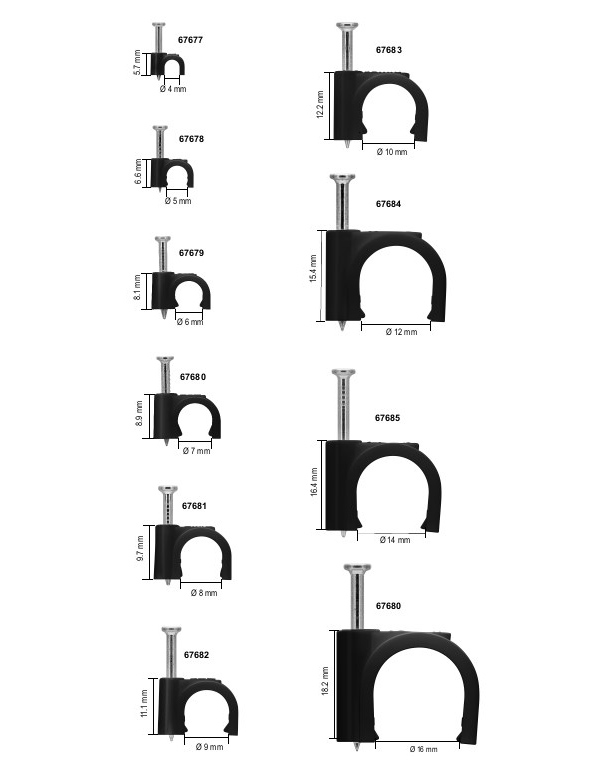 GOOBAY ρόκα στήριξης καλωδίων 64681, 8mm, μαύρο, 100τμχ - Image 5