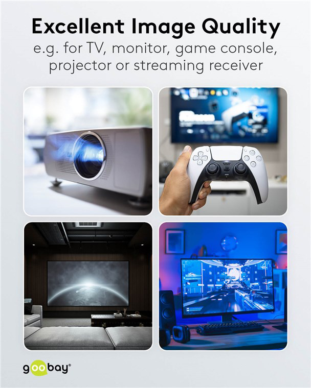 GOOBAY καλώδιο HDMI 2.1 65561 με Ethernet, 8K/60Hz, 48 Gbps, 40m, μαύρο - Image 8