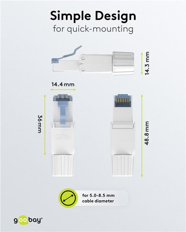 GOOBAY βύσμα RJ45 65941, CAT 6A UTP, tool-free, λευκό - Image 4