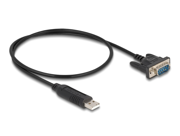 DELOCK καλώδιο USB σε RS-232 66461, 921.6Kbps, 50cm, μαύρο - Image 2