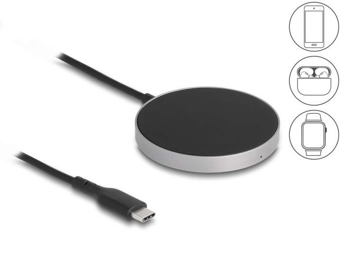 DELOCK ασύρματος φορτιστής 66467, 15W, μαγνητικός, μαύρος - Image 3