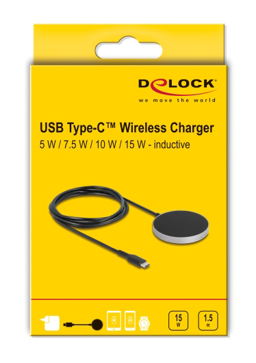 DELOCK ασύρματος φορτιστής 66467, 15W, μαγνητικός, μαύρος - Image 4