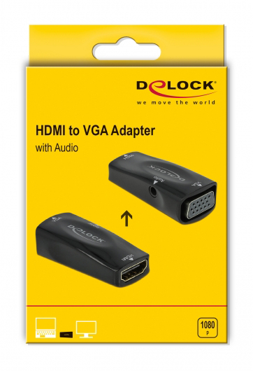 DELOCK αντάπτορας HDMI σε VGA 66560, με audio, 1080p/60Hz, μαύρος - Image 4