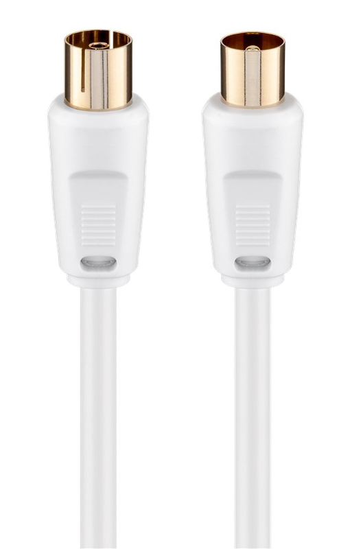 GOOBAY καλώδιο κεραίας 67286, αρσενικό σε θηλυκό, 80dB, 7.5m, λευκό