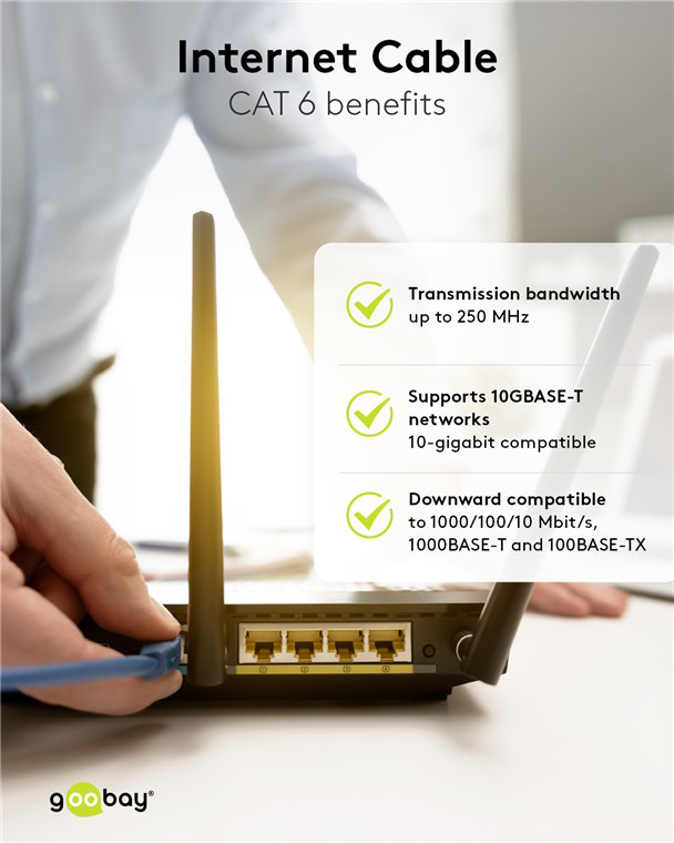 GOOBAY καλώδιο δικτύου 68268, CAT 6 S/FTP, copper, 250MHz, 2m, μπλε - Image 5
