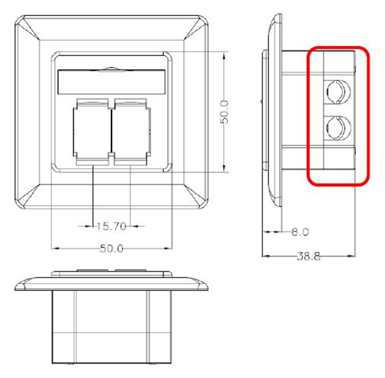 GOOBAY επιτοίχια πρίζα CAT 6a 68572, 2x RJ45, 80x80mm, λευκή - Image 5
