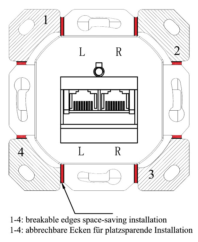 GOOBAY επιτοίχια πρίζα CAT 6a 68572, 2x RJ45, 80x80mm, λευκή - Image 6