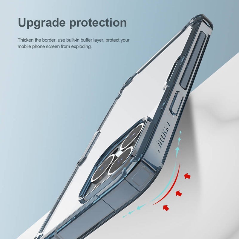 NILLKIN θήκη Nature Pro για Apple iPhone 14 Pro Max, μπλε & διάφανη - Image 3