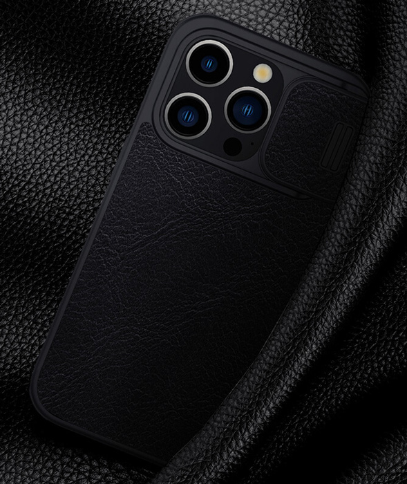 NILLKIN θήκη Qin Pro για iPhone 15 Pro Max, δερμάτινη, μαύρη - Image 2