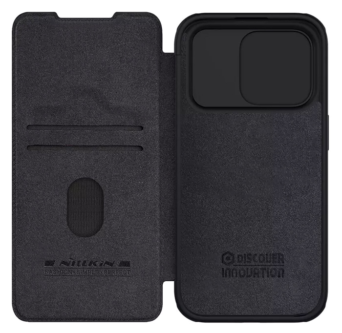 NILLKIN θήκη Qin Pro για iPhone 15 Pro Max, δερμάτινη, μαύρη - Image 3