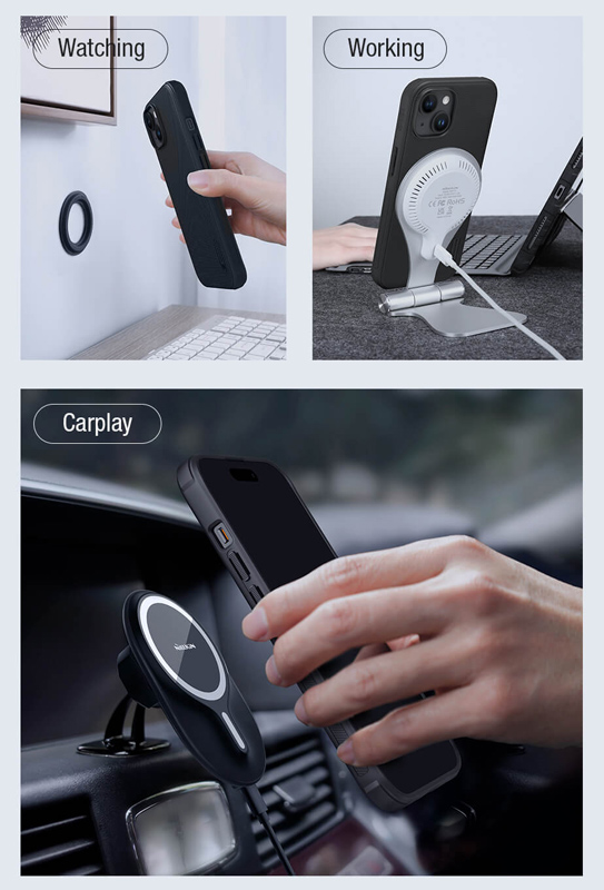 NILLKIN θήκη Super Frosted Shield Pro Magnetic για iPhone 15, πράσινη - Image 2