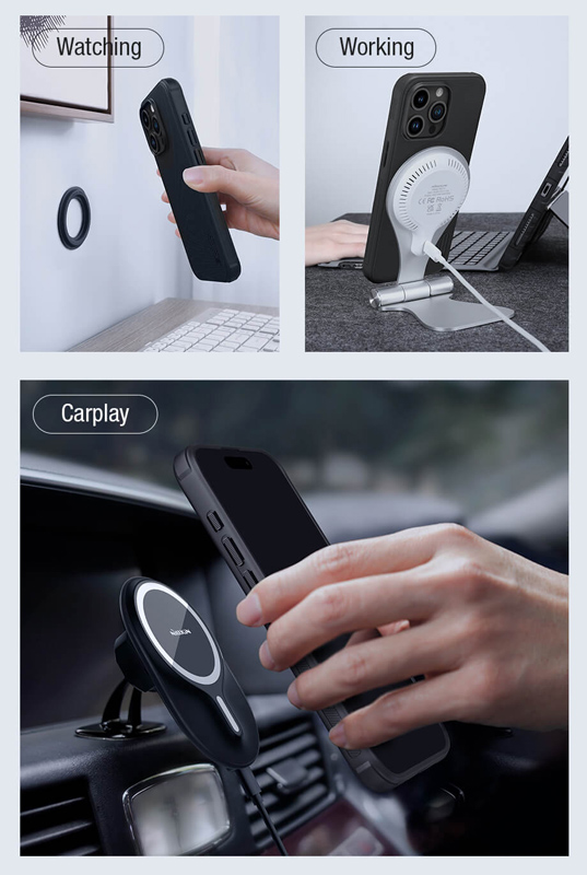 NILLKIN θήκη Super Frosted Shield Pro Magnetic για iPhone 15 Pro, μπλε - Image 2