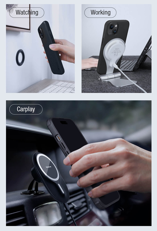 NILLKIN θήκη Super Frosted Shield Pro Magnetic για iPhone 15 Plus, μπλε - Image 2