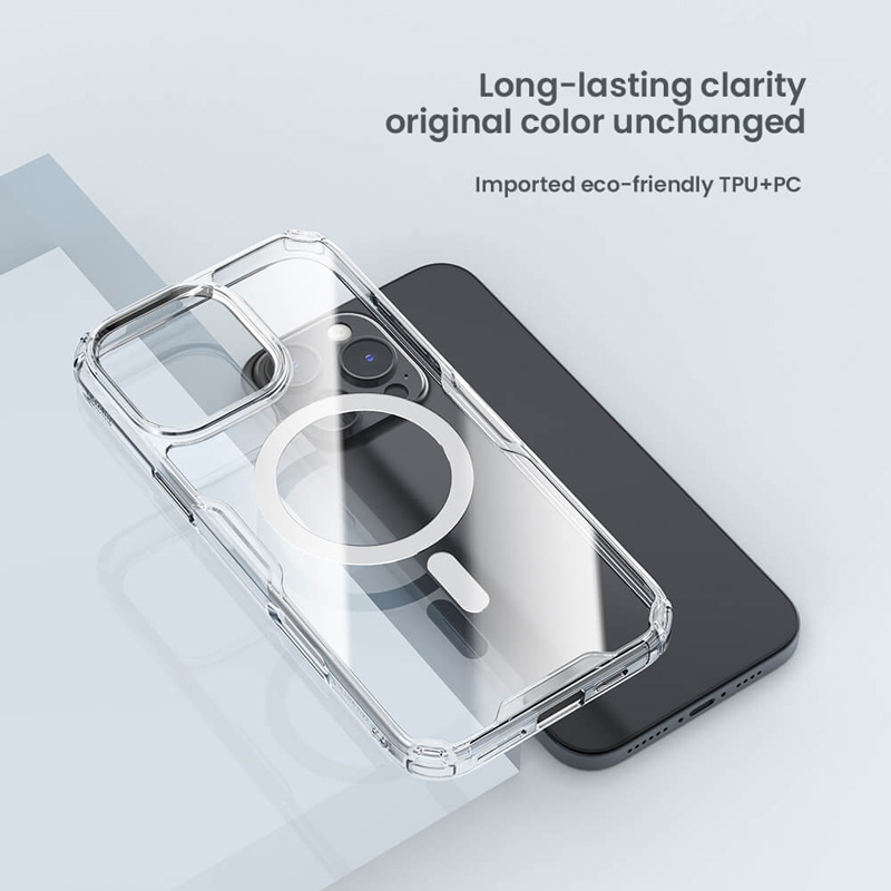 NILLKIN θήκη Nature TPU Pro Magnetic για iPhone 16 Pro Max, διάφανη-μπλε - Image 4