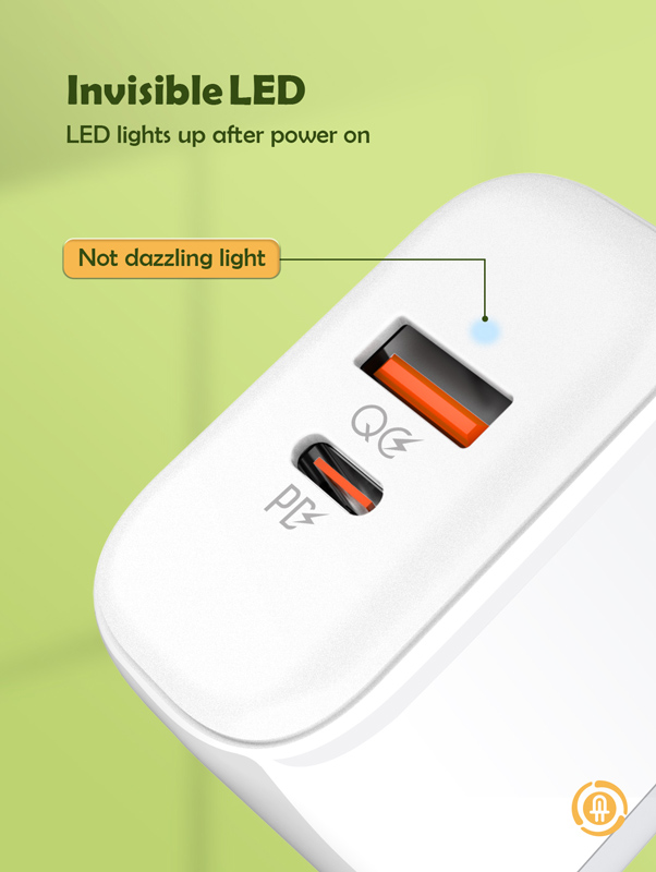 LDNIO φορτιστής τοίχου A2526C με καλώδιο, USB & USB-C, 45W PD, λευκός - Image 6
