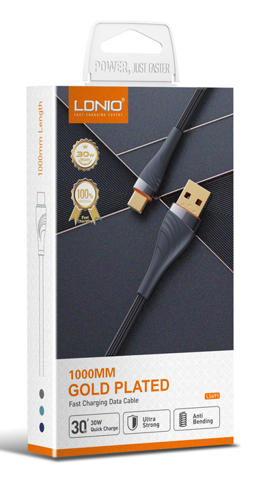 LDNIO καλώδιο micro USB σε USB LS691, 30W, 1m, γκρι - Image 5